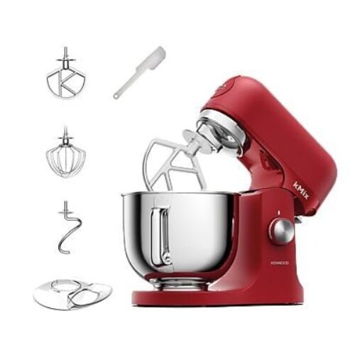 Impastatrice Planetaria KENWOOD kMix KMX751ARD con paraschizzi, 3 ganci e fruste, 1000 W, Ciotola 5L, Rosso